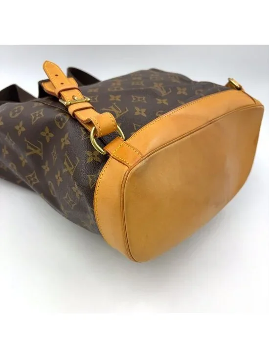 Louis Vuitton Montsouris GM Monogram Leather Brown Backpack Gold - Picture 8 of 15